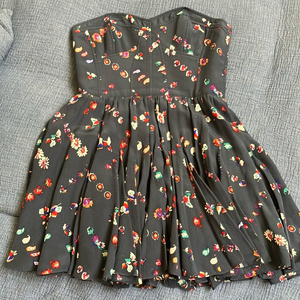 Rebecca Taylor Floral strapless dress